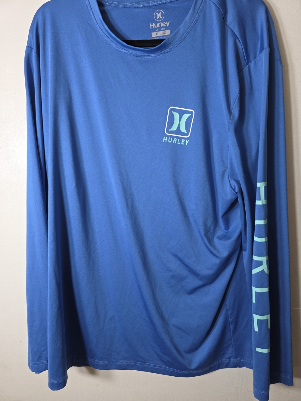 Hurley Men’s Long-Sleeve Performance Shirt - Blue